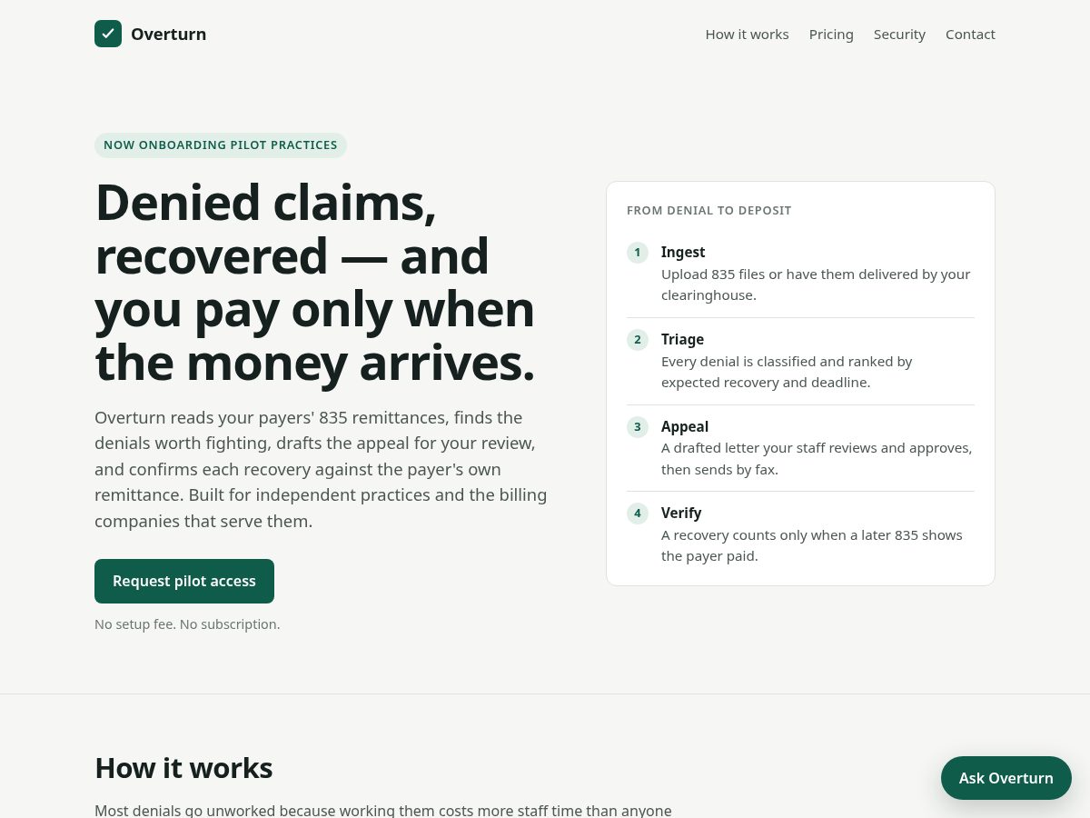 Landing-page snapshot of overterm.com