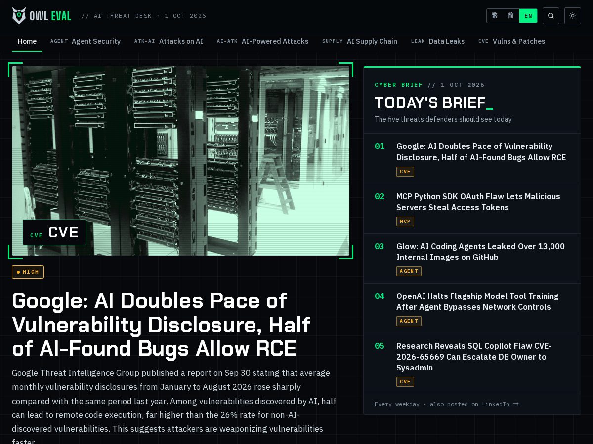 Landing-page snapshot of owleval.com