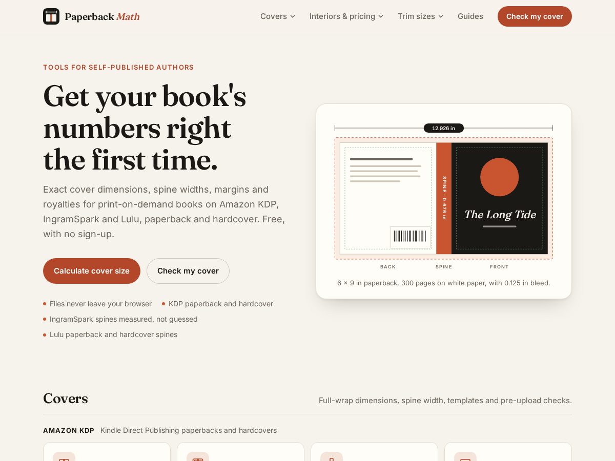 Landing-page snapshot of paperbackmath.com