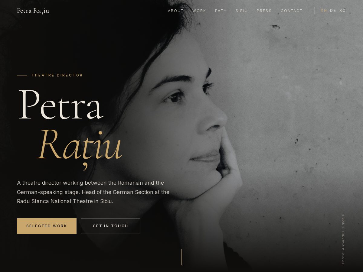Landing-page snapshot of petraratiu.com