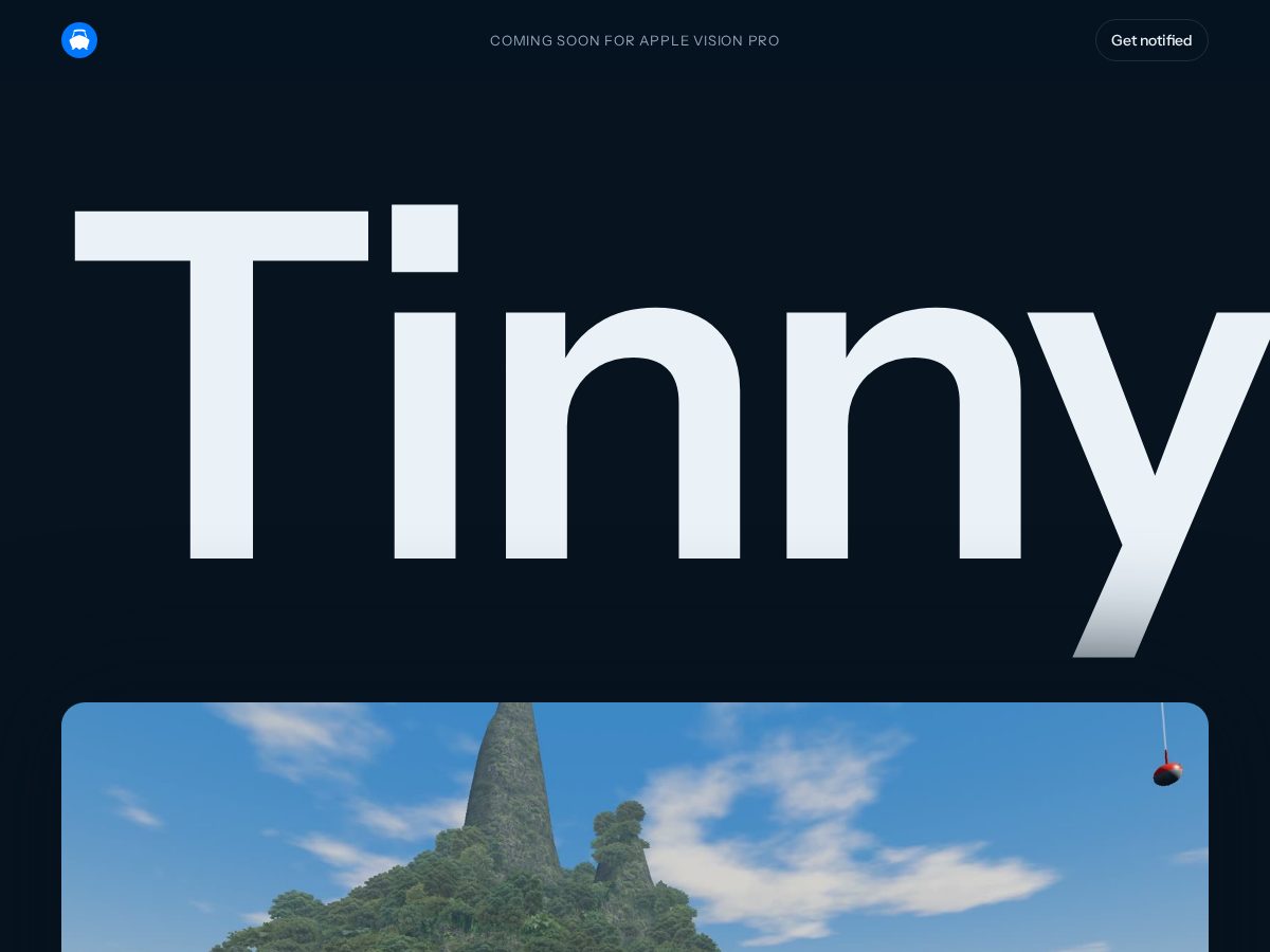 Landing-page snapshot of playtinny.com