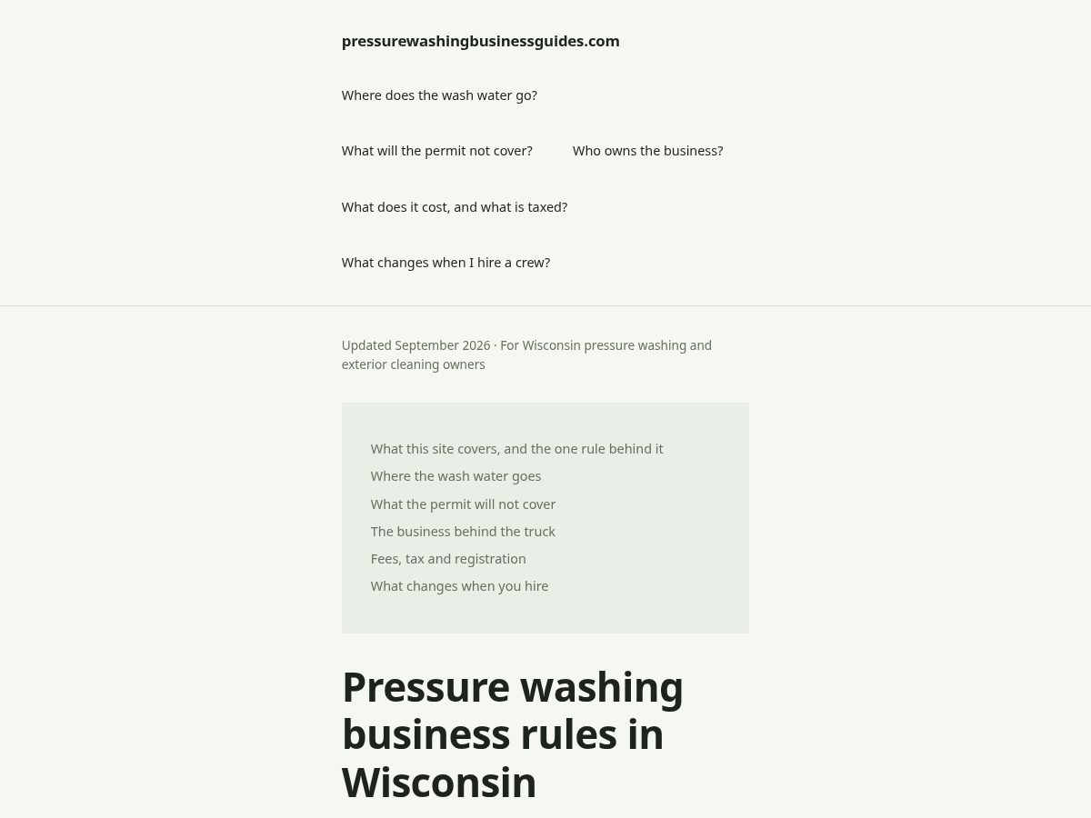 Landing-page snapshot of pressurewashingbusinessguides.com