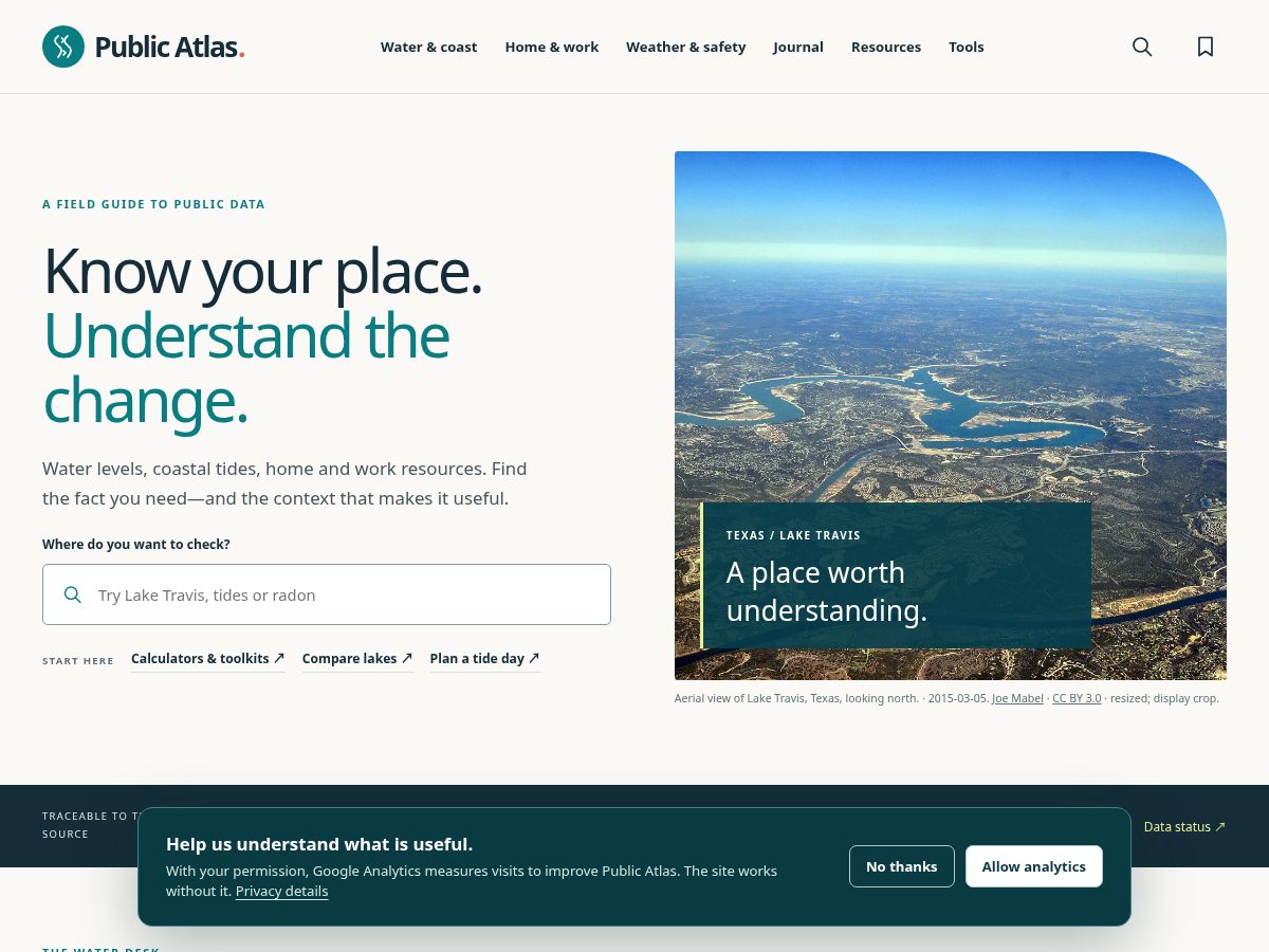 Landing-page snapshot of publicatlasdata.com