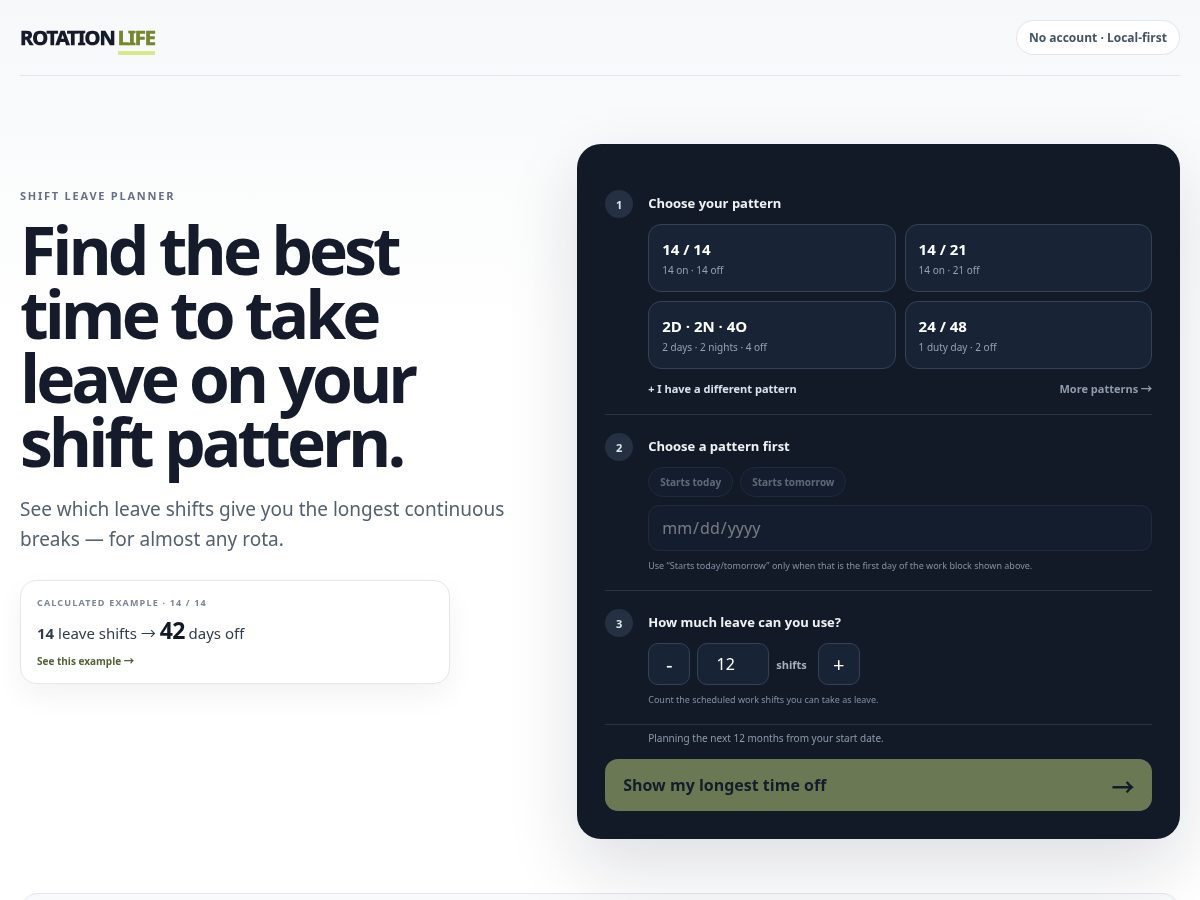 Landing-page snapshot of rotationlife.com