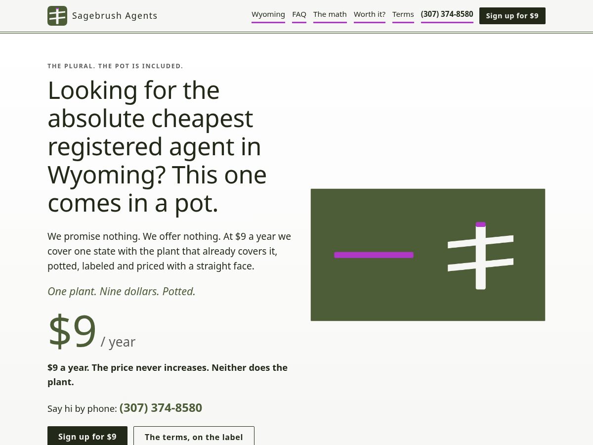 Landing-page snapshot of sagebrushagents.com