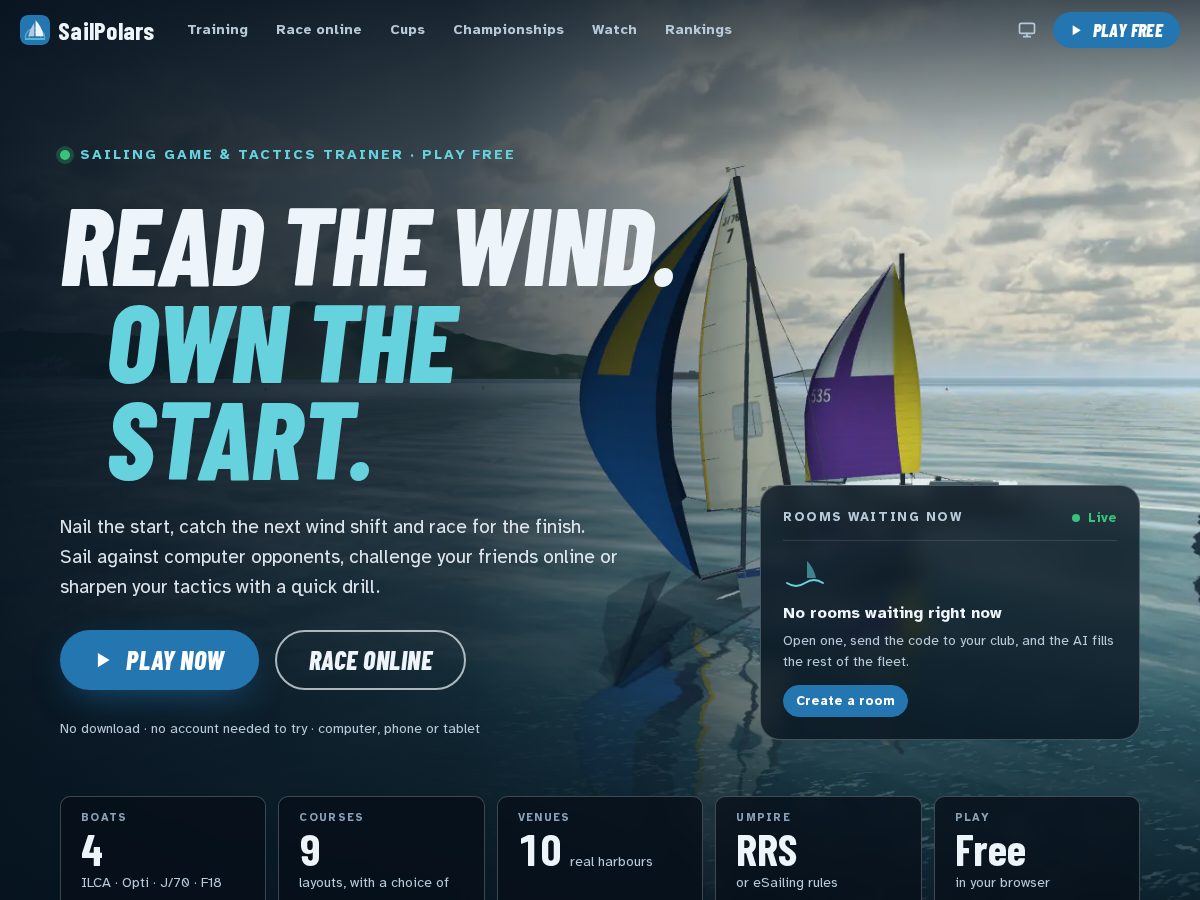 Landing-page snapshot of sailpolars.com