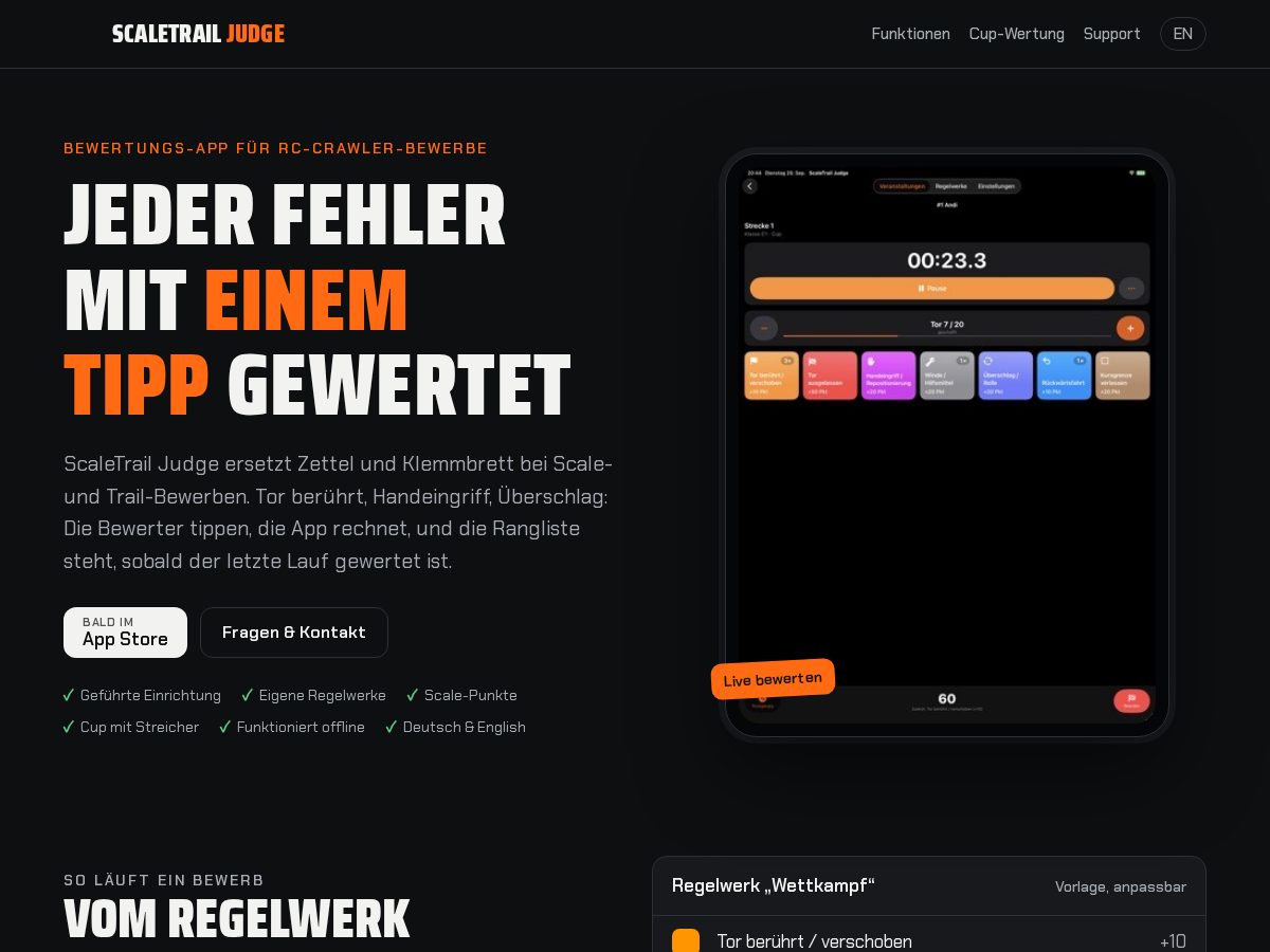 Landing-page snapshot of scaletrailjudge.com