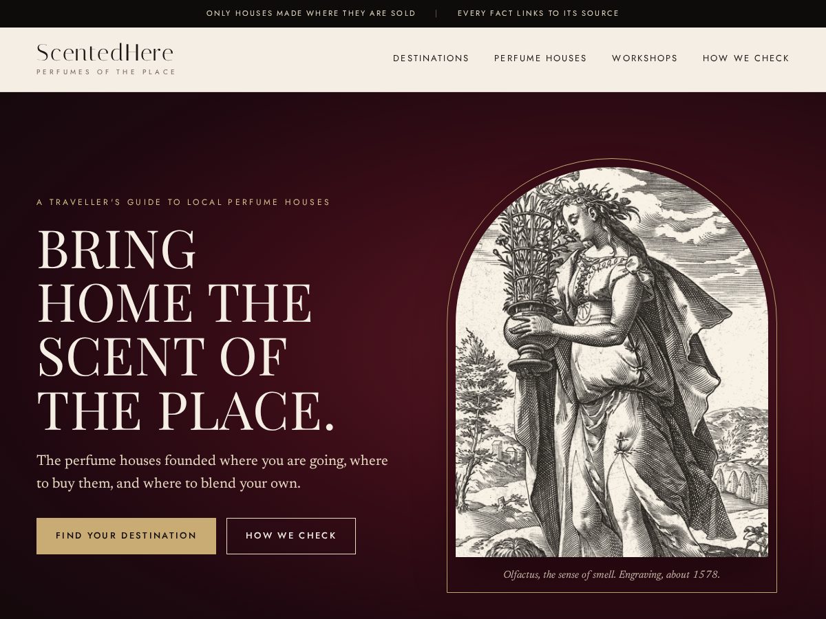 Landing-page snapshot of scentedhere.com