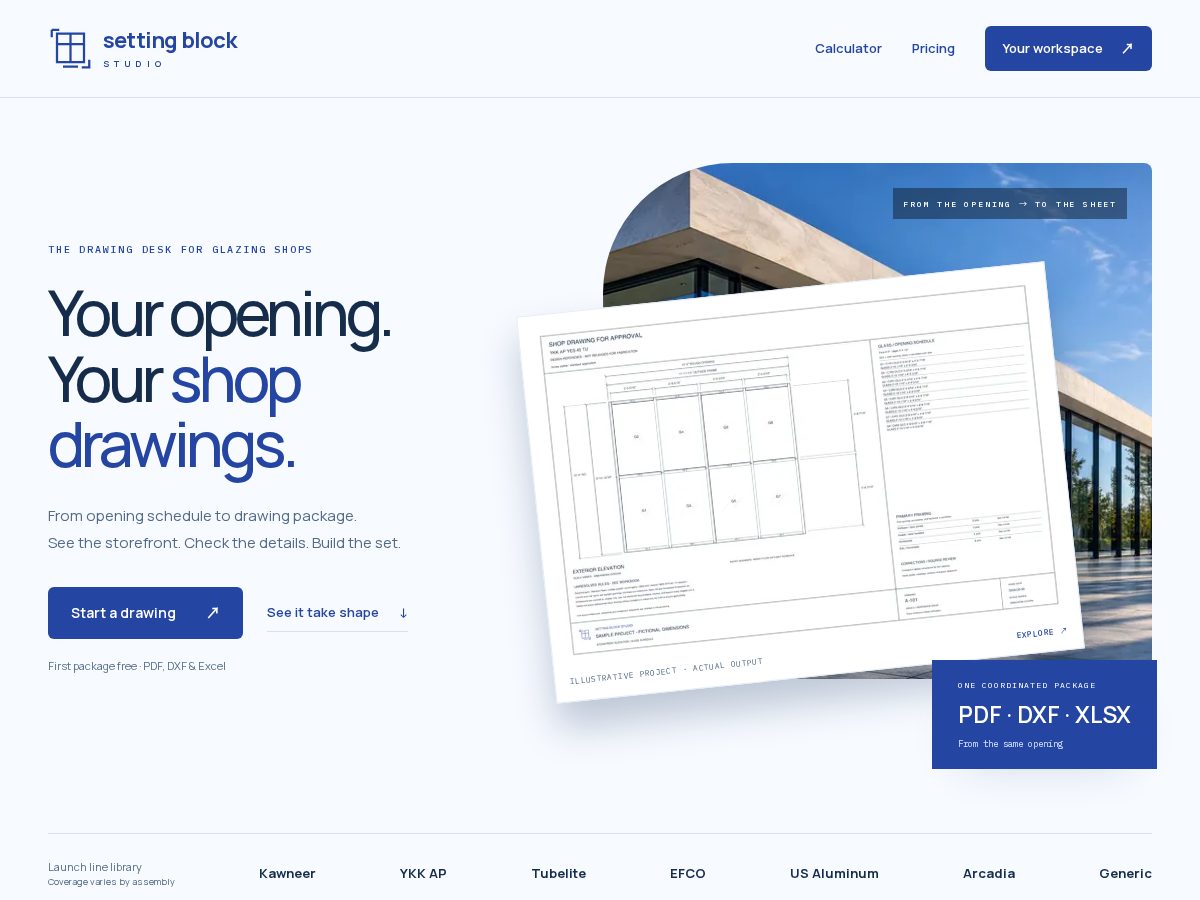 Landing-page snapshot of settingblock.com