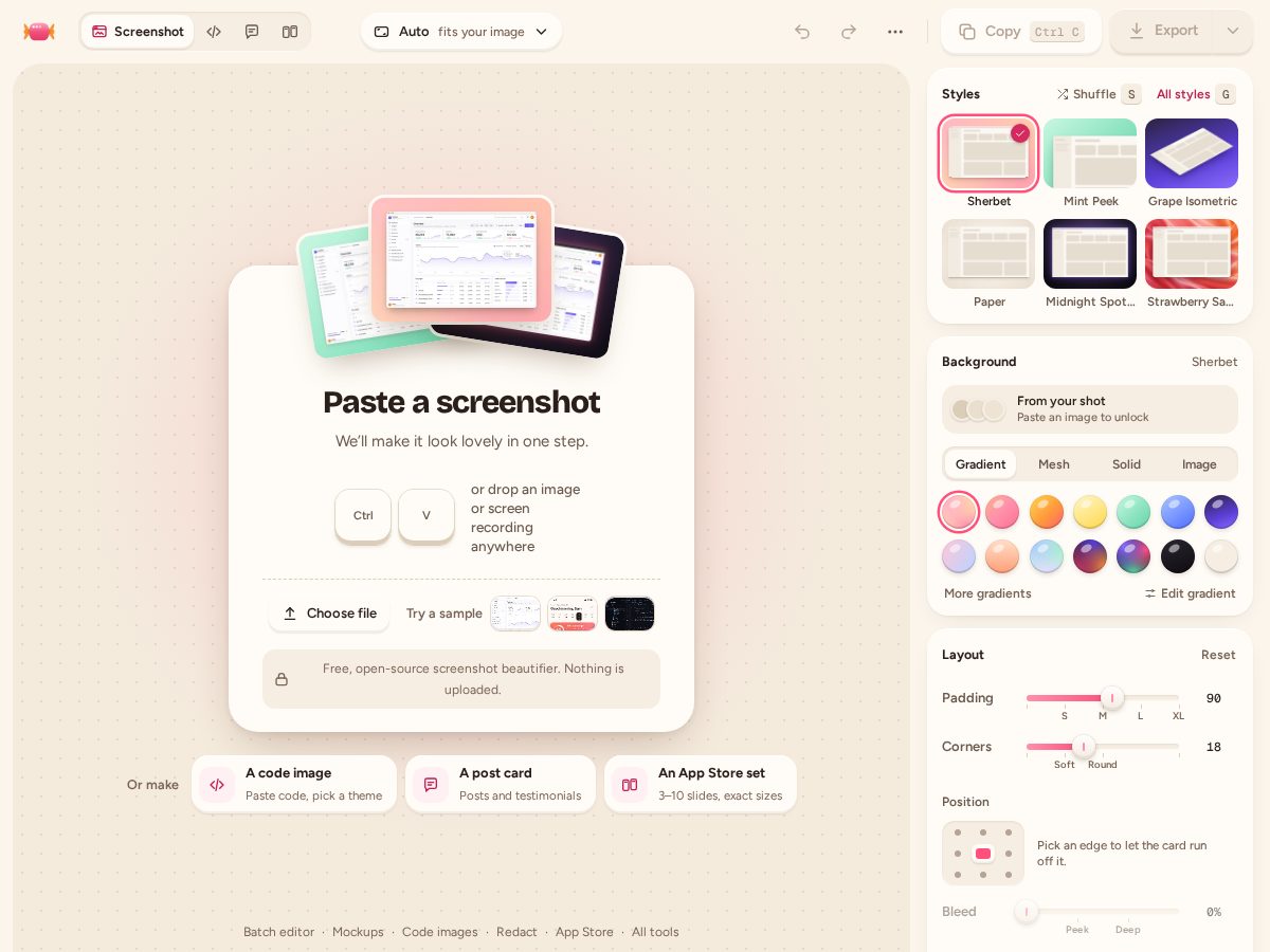Landing-page snapshot of shotcandy.app