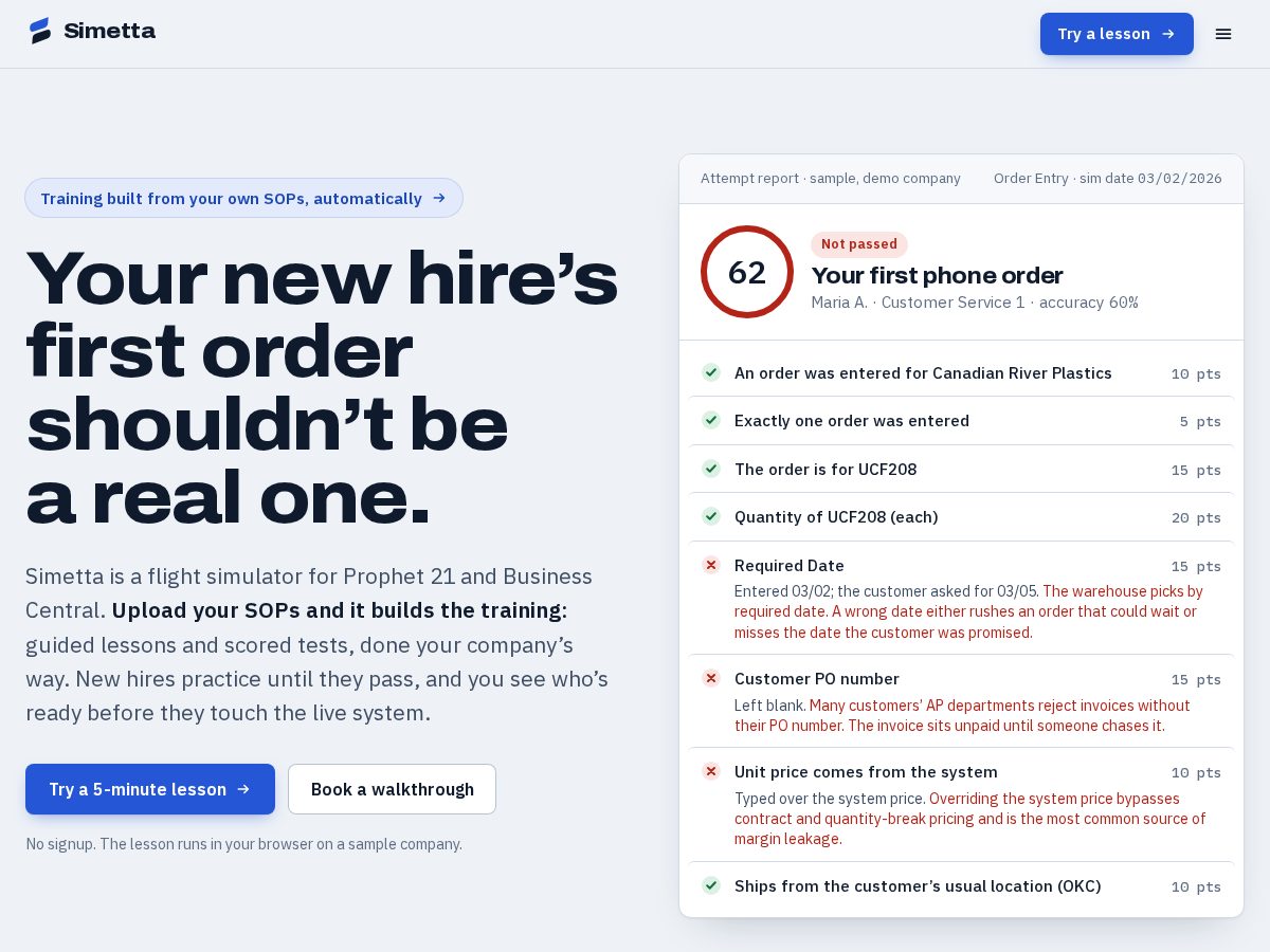 Landing-page snapshot of simetta.com