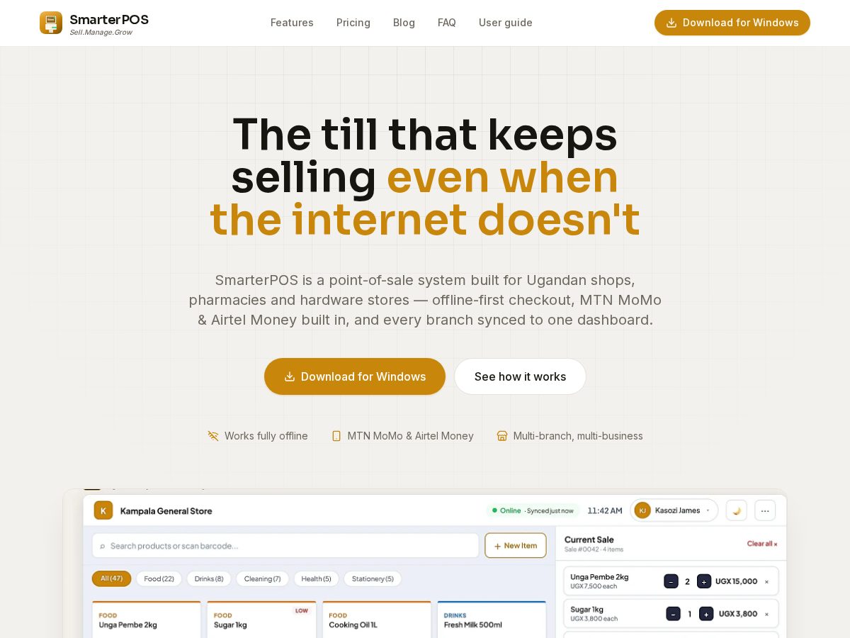 Landing-page snapshot of smarterposug.com