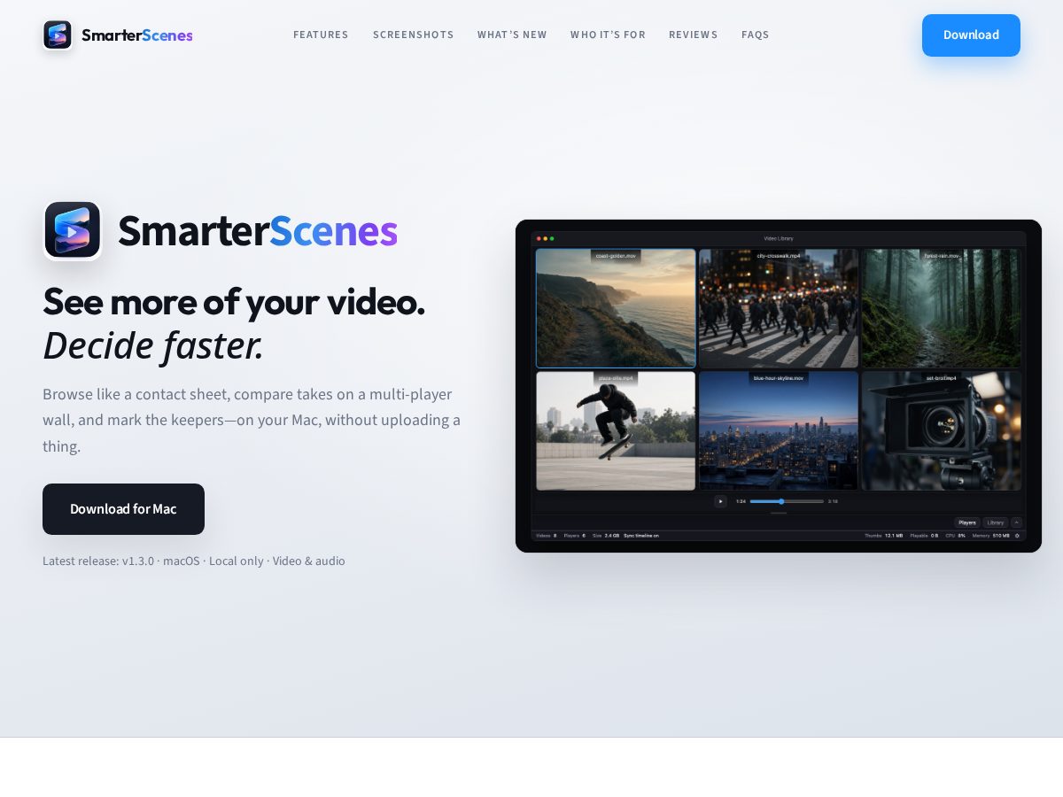 Landing-page snapshot of smarterscenes.com