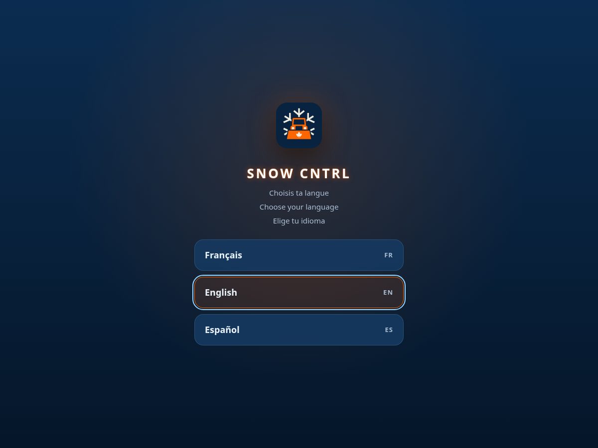 Landing-page snapshot of snowcntrl.com