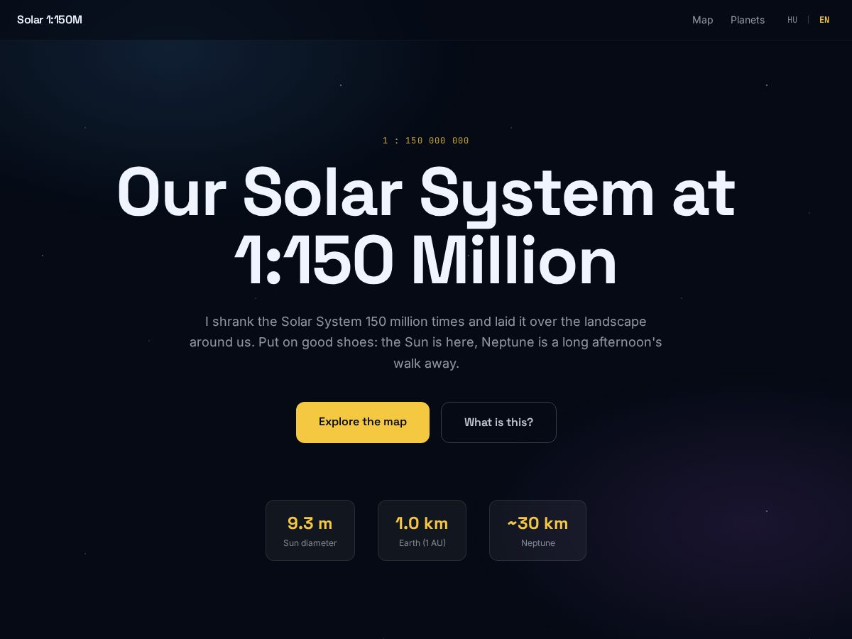 Landing-page snapshot of solar150m.com
