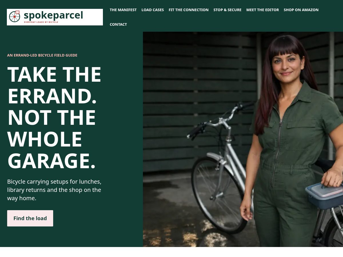 Landing-page snapshot of spokeparcel.com