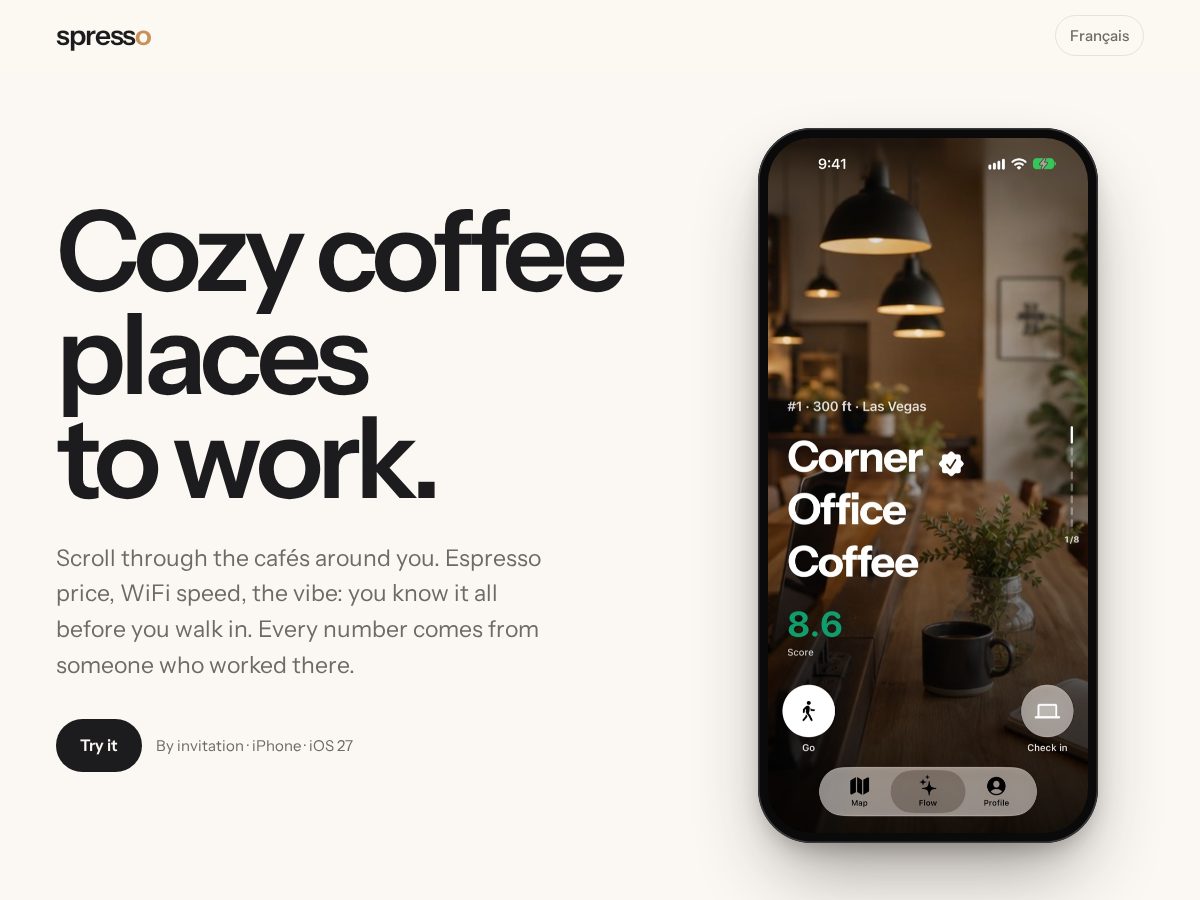 Landing-page snapshot of spresso.app