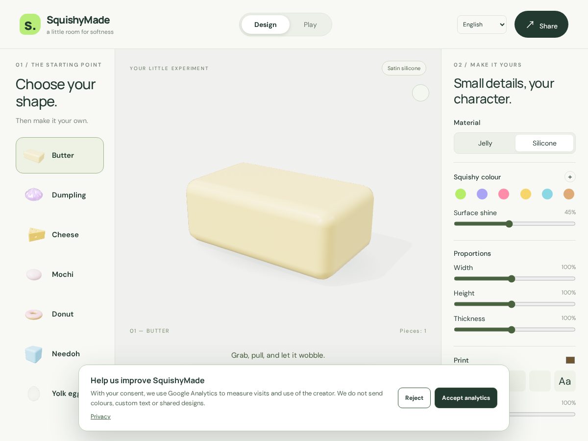 Landing-page snapshot of squishymade.com