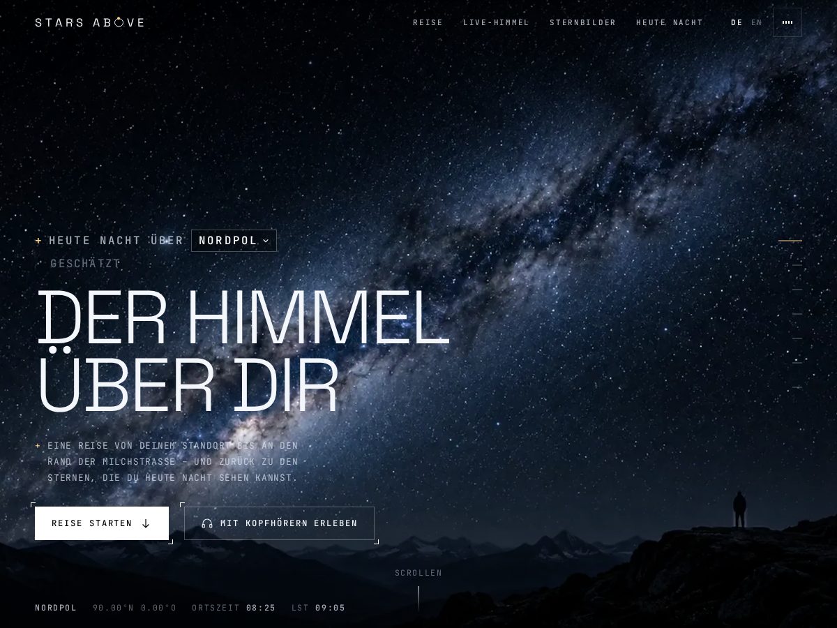 Landing-page snapshot of starsabove.space