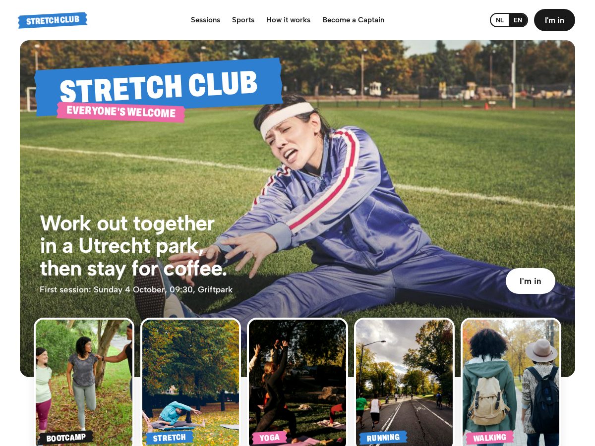 Landing-page snapshot of stretchclub.app