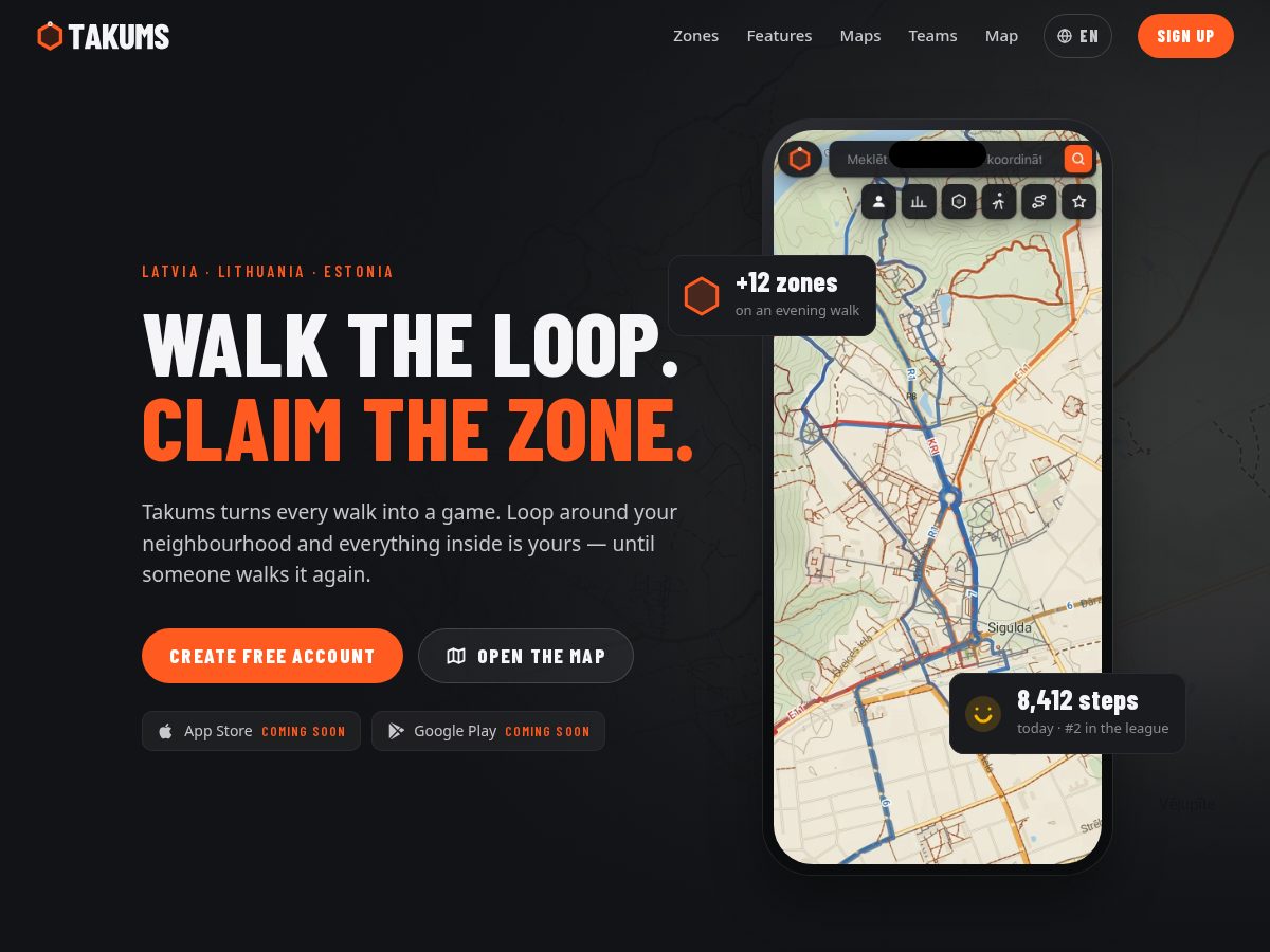 Landing-page snapshot of takums.com
