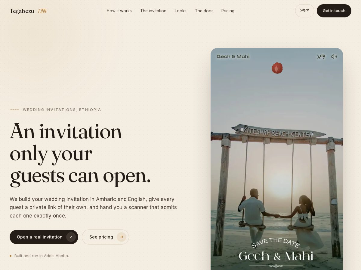 Landing-page snapshot of tegabezu.com