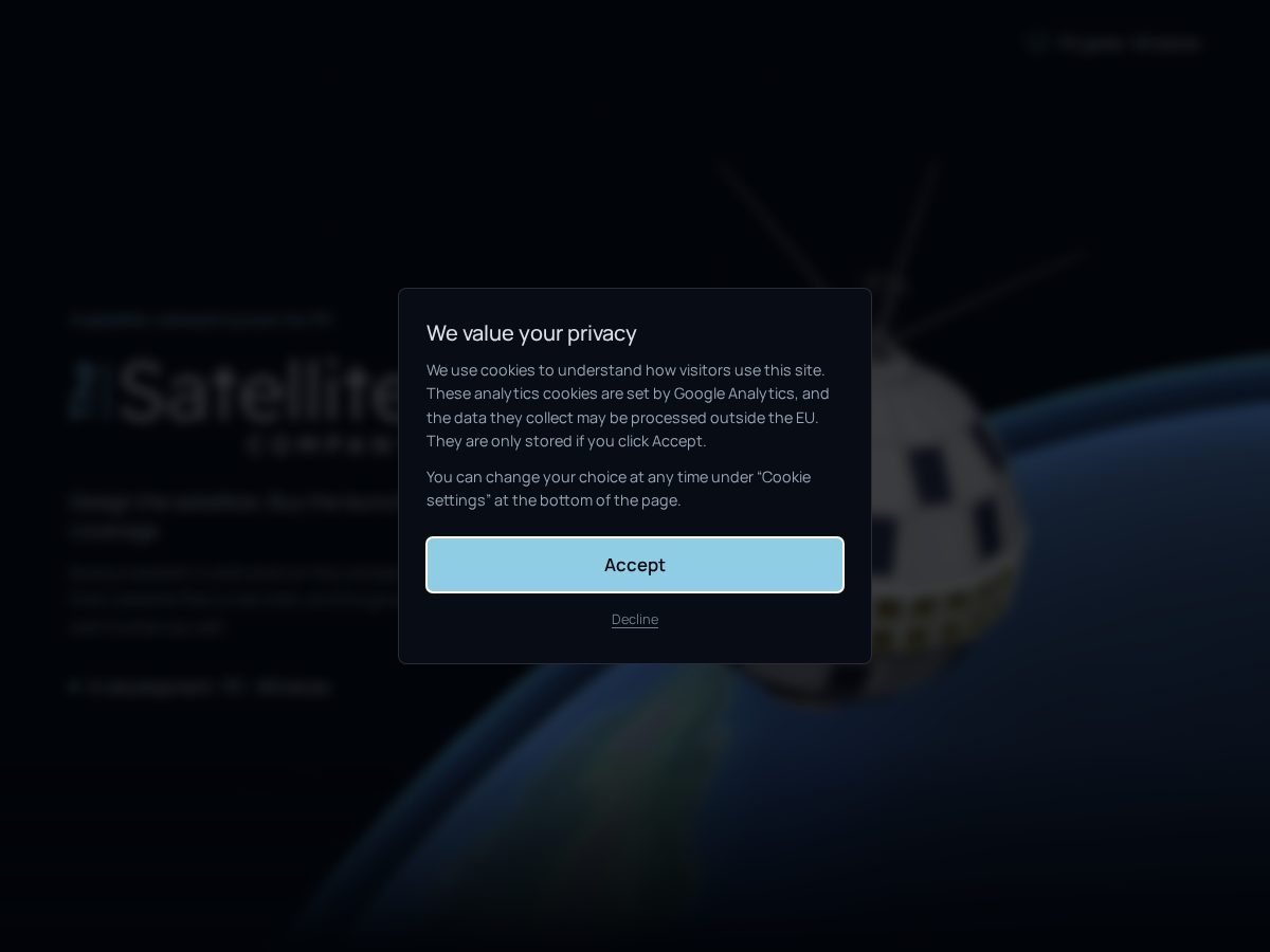 Landing-page snapshot of thesatellite.company