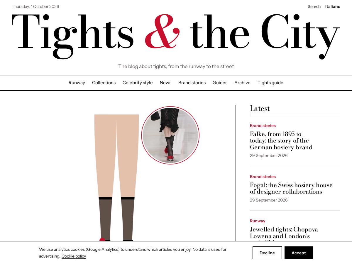 Landing-page snapshot of tightsandthecity.com