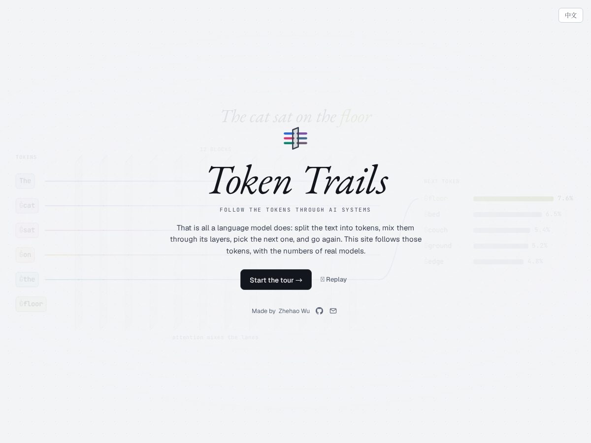 Landing-page snapshot of tokentrails.org