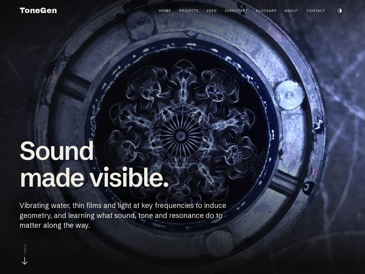 Landing-page snapshot of tonegen.org