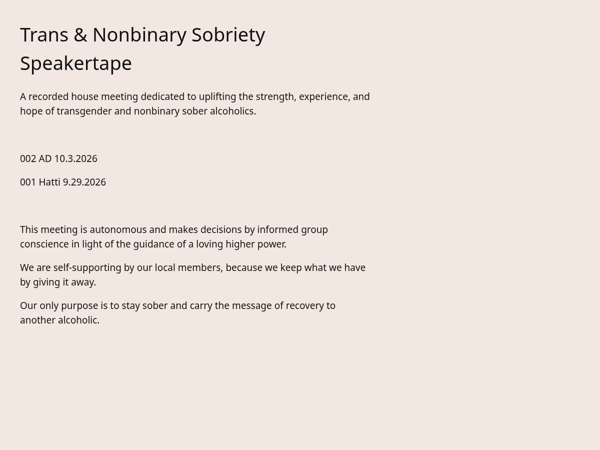 Landing-page snapshot of transnonbinaryspeakertape.com