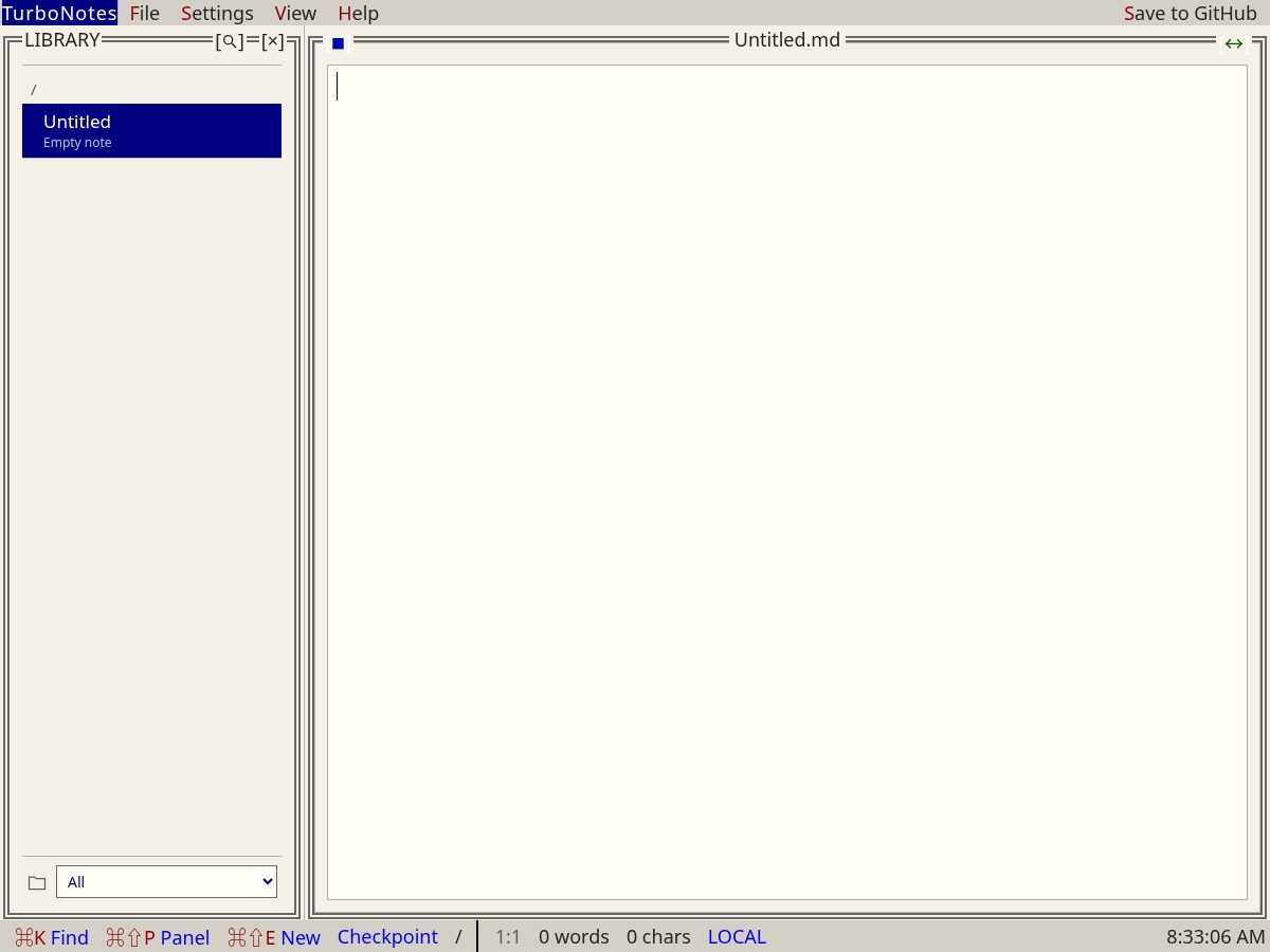 Landing-page snapshot of turbonotes.net