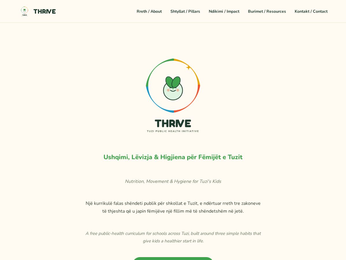 Landing-page snapshot of tuzithrives.com