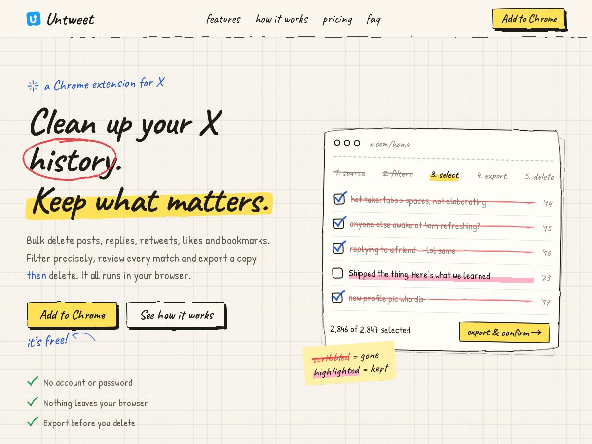 Landing-page snapshot of untweet.xyz