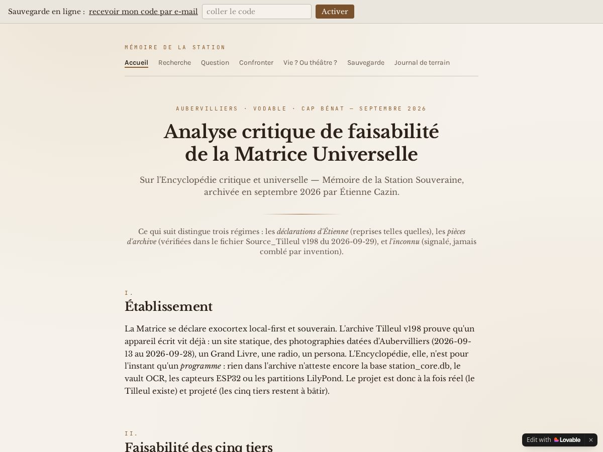 Landing-page snapshot of vie-ou-theatre.life