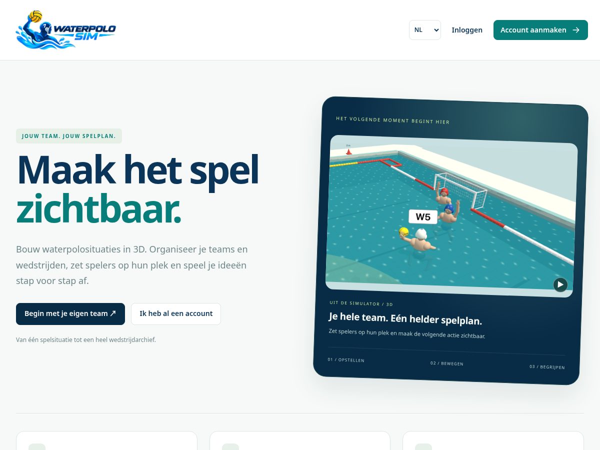 Landing-page snapshot of waterpolosim.com
