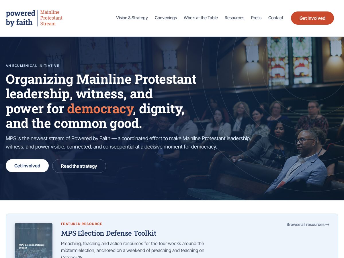 Landing-page snapshot of watershed.faith