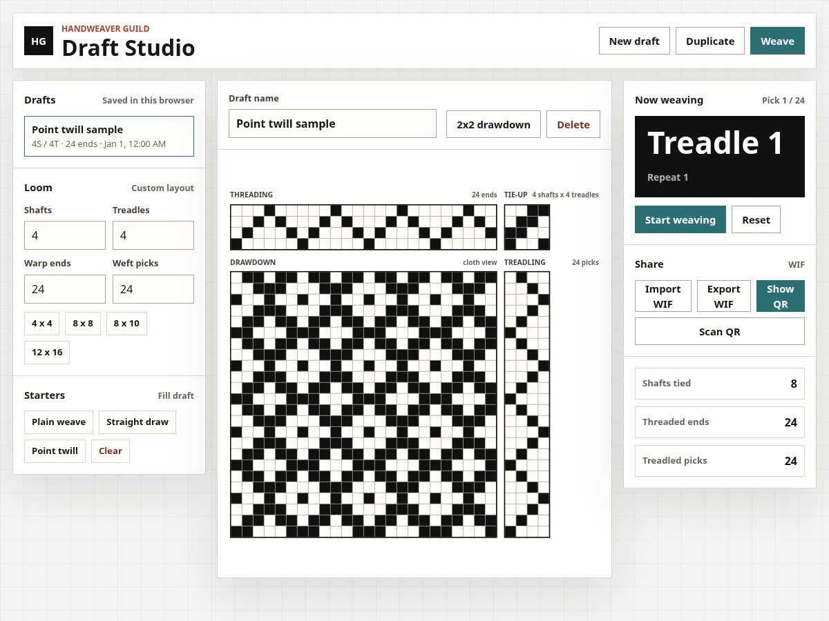 Landing-page snapshot of weavingguild.com