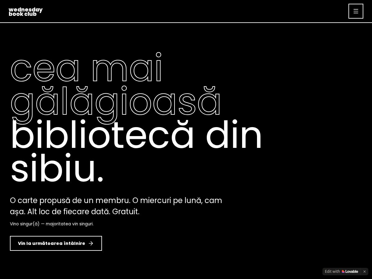Landing-page snapshot of wednesdaybookclub.app