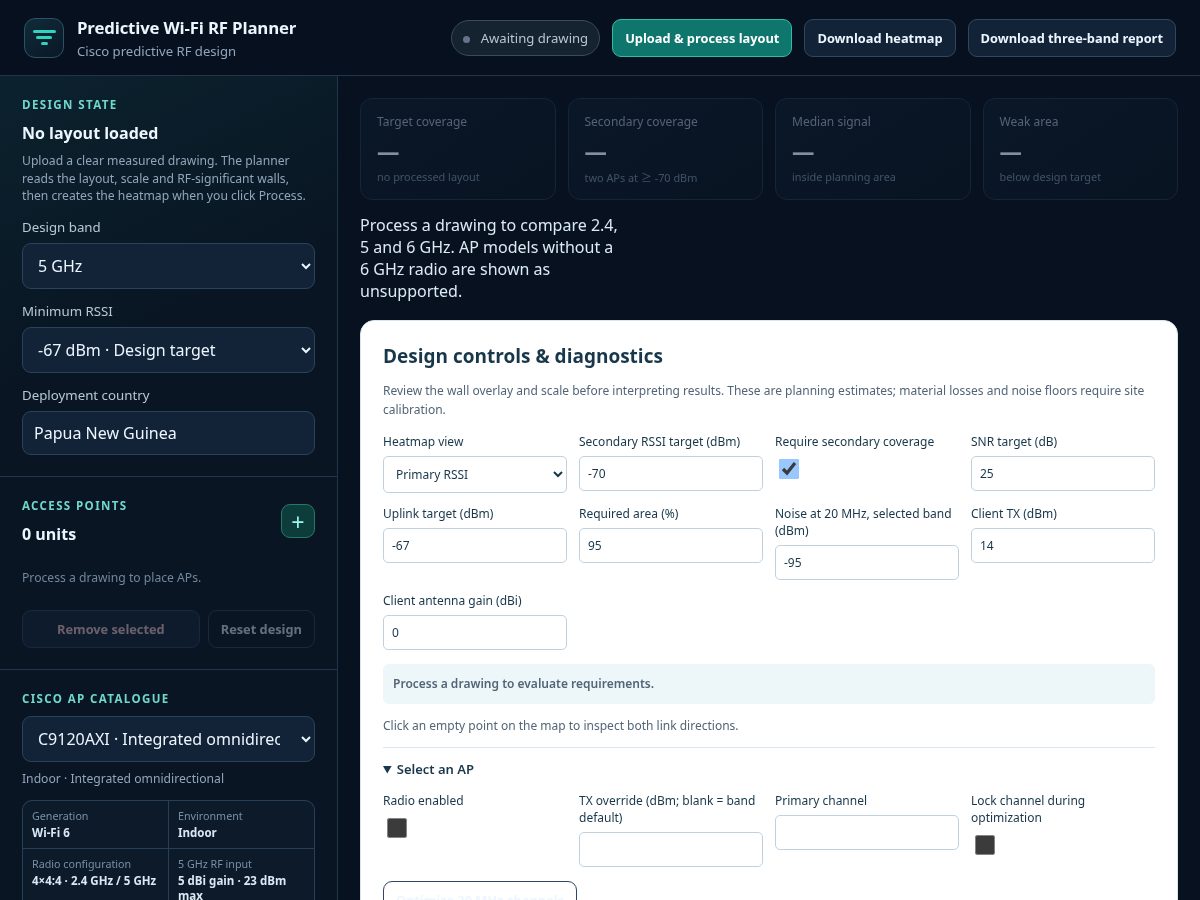 Landing-page snapshot of wifirfplanr.com