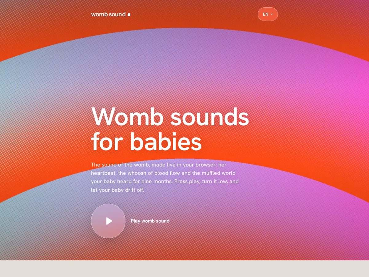 Landing-page snapshot of wombsound.com