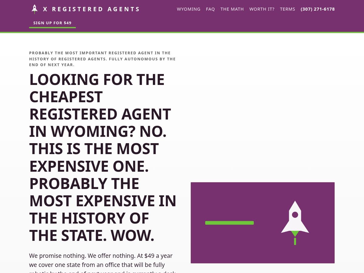 Landing-page snapshot of xregisteredagents.com