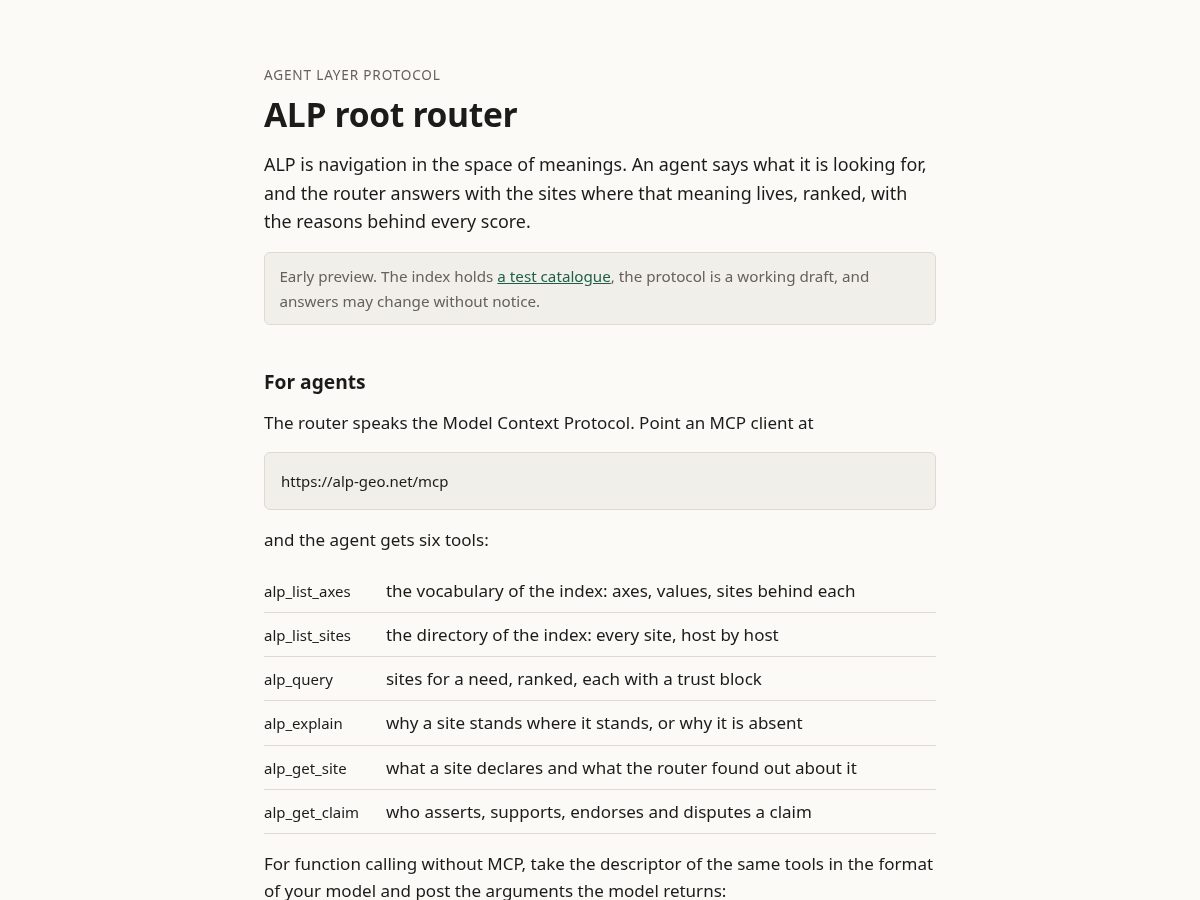 Landing-page snapshot of alp-geo.net