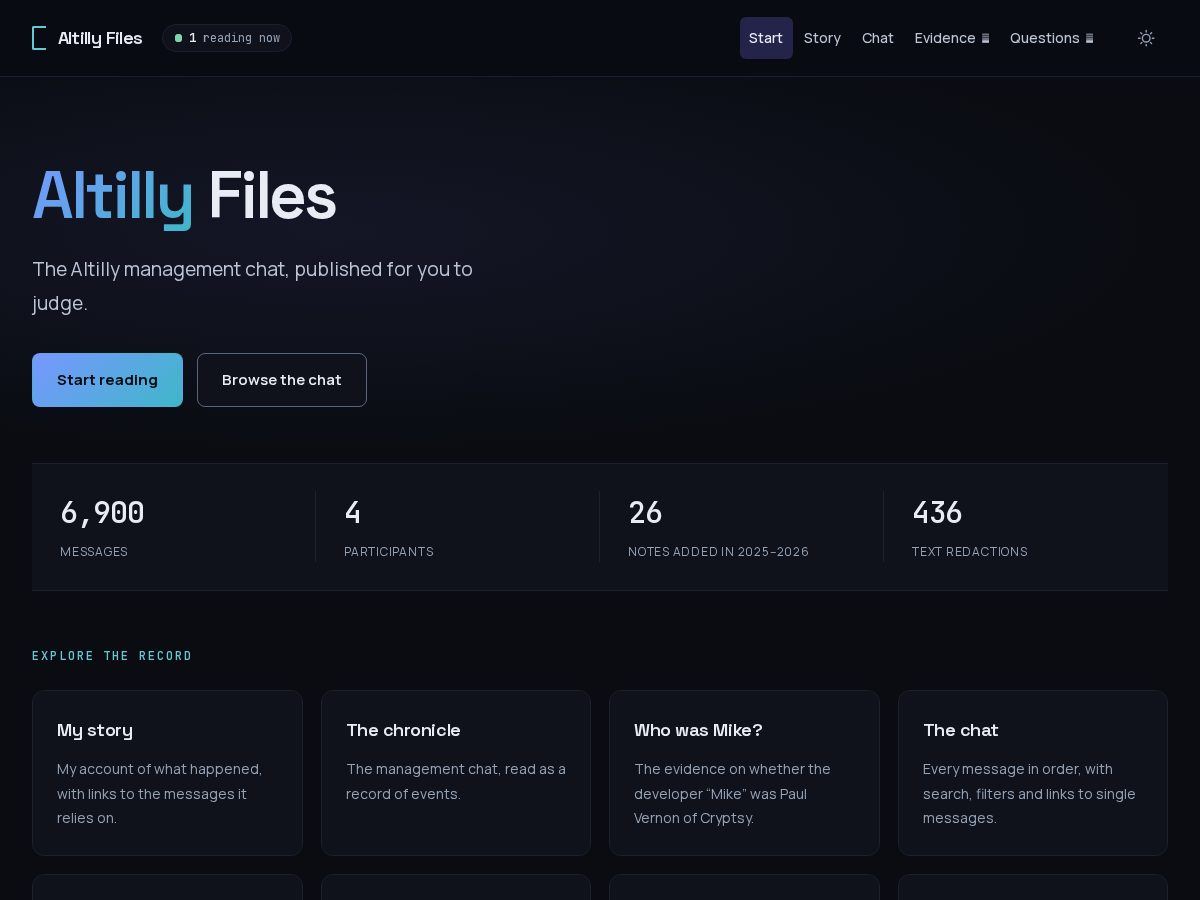 Landing-page snapshot of altillyfiles.com