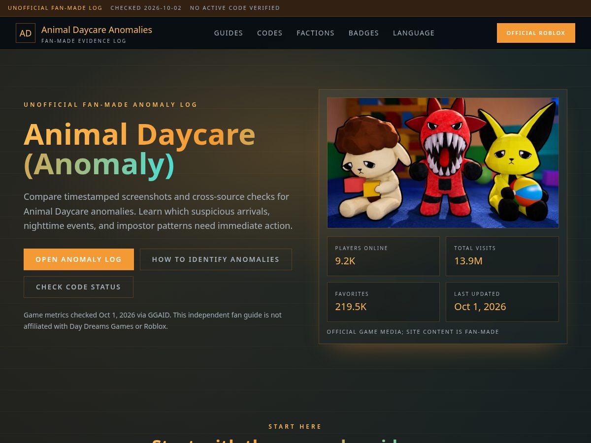 Landing-page snapshot of animaldaycare.site