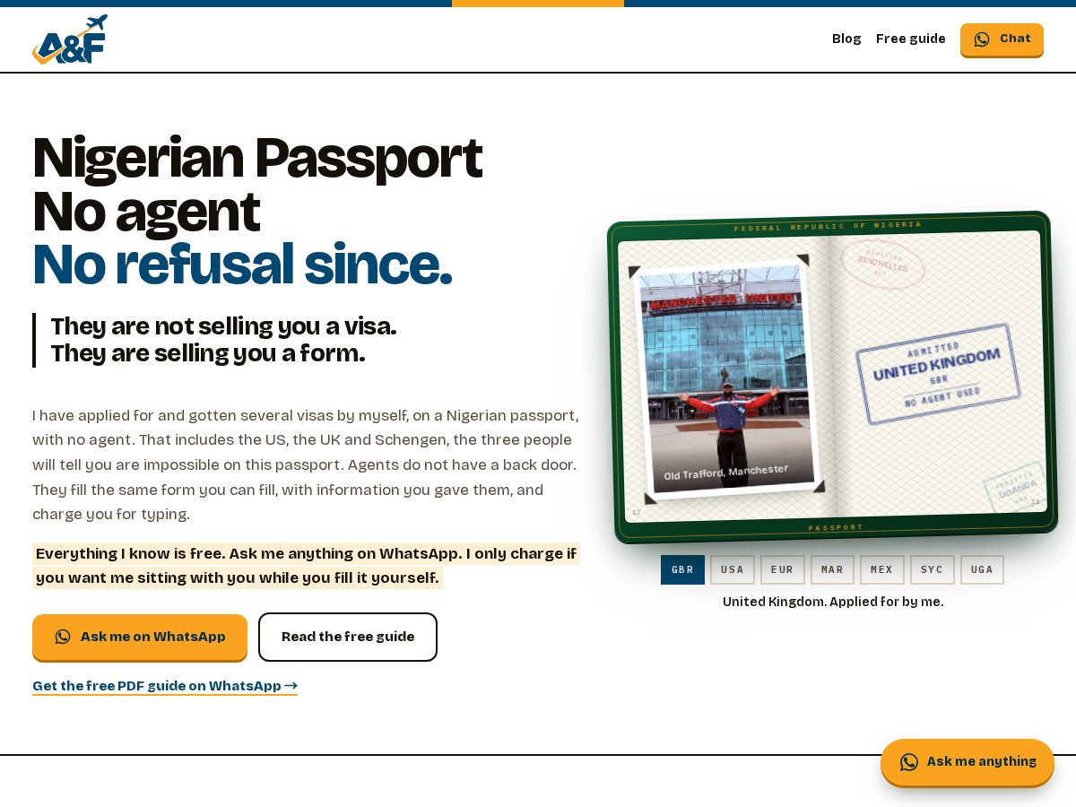 Landing-page snapshot of applyandfly.com