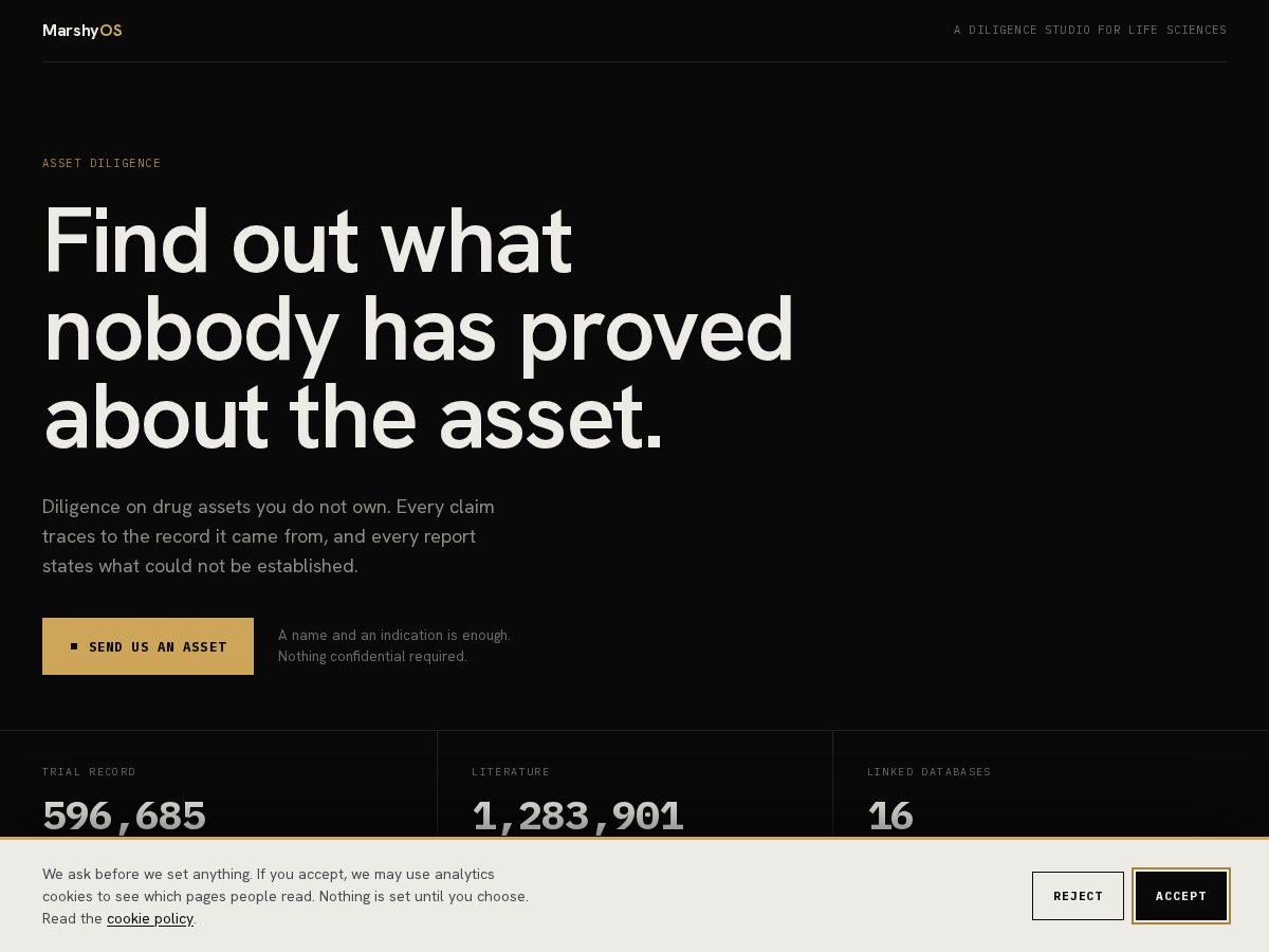 Landing-page snapshot of appmarshyos.com