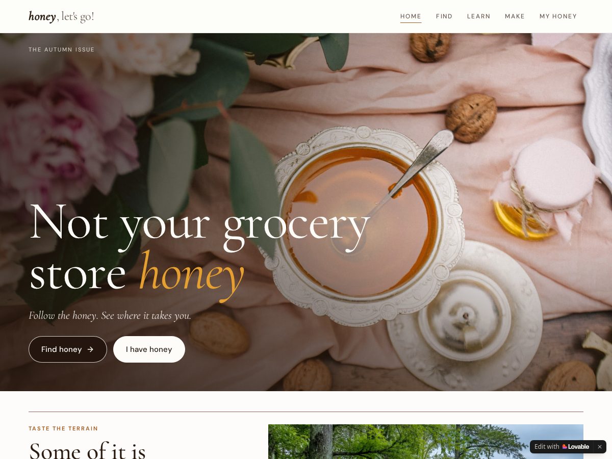Landing-page snapshot of betterhoney.app