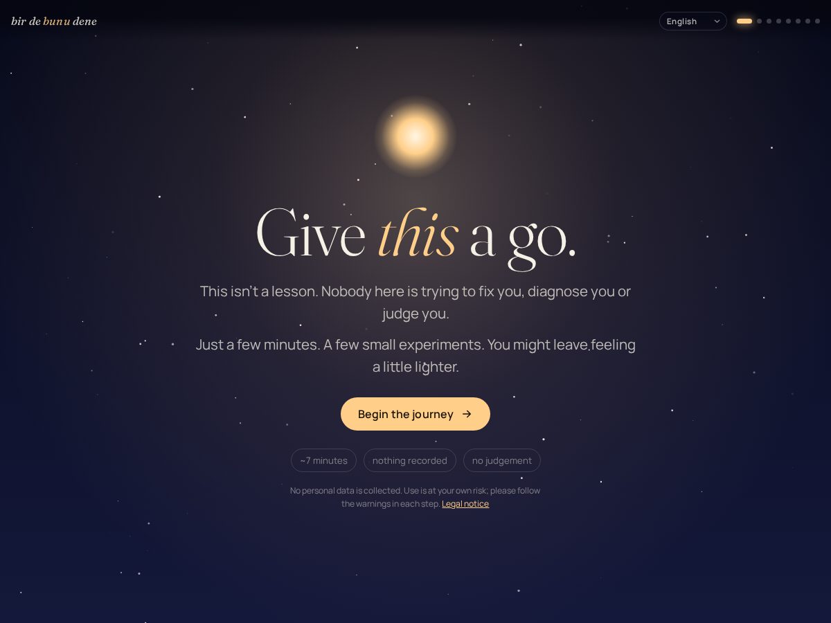 Landing-page snapshot of birdebunudene.com