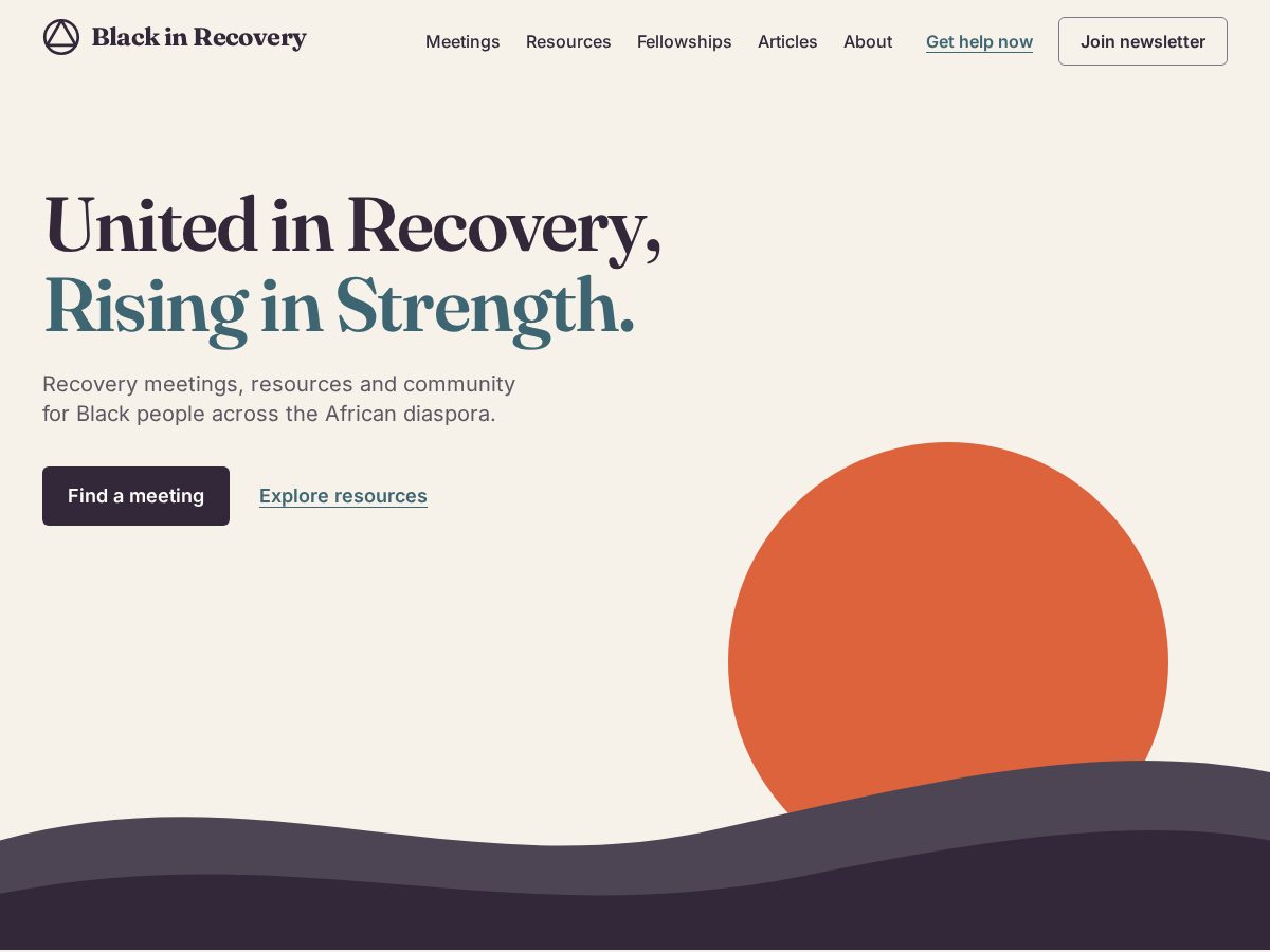 Landing-page snapshot of blackinrecovery.com